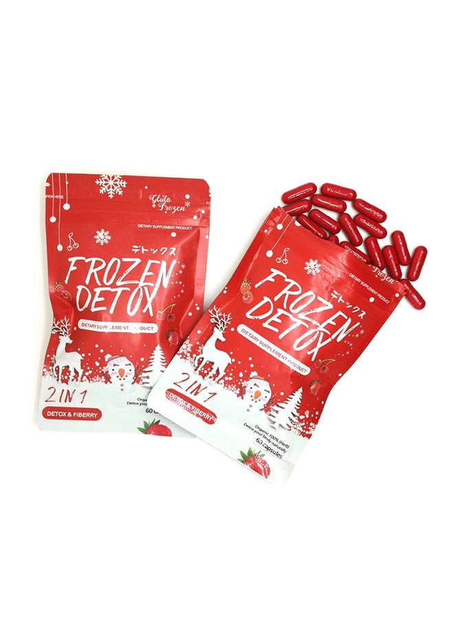 Gluta Frozen Frozen Detox 2-In-1 Detox And Fiberry Dietary Supplement - 60 Capsules - Image 3